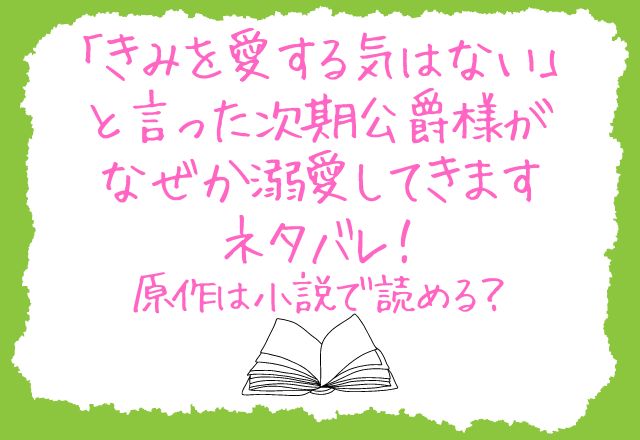 「きみを愛する気はない」と言った次期公爵様がなぜか溺愛してきますネタバレ！原作は小説で読める？