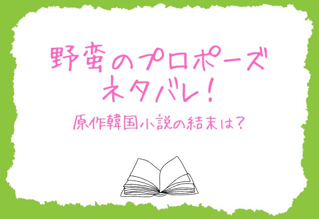 野蛮のプロポーズネタバレ！原作韓国小説の結末は？